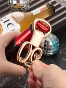 Dụng cụ mở chai thiết kế số 1 cái - Vàng - Xem 3