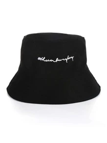 Mũ Nón Thêu Chữ - màu đen - Xem 4