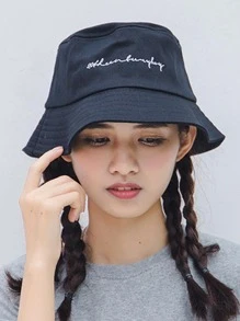 Mũ Nón Thêu Chữ - màu đen - Xem 3