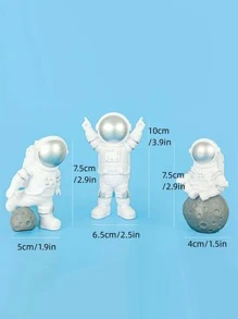 3 piezas Decoración de pasteles astronauta en forma de - Plateado - Ver 7