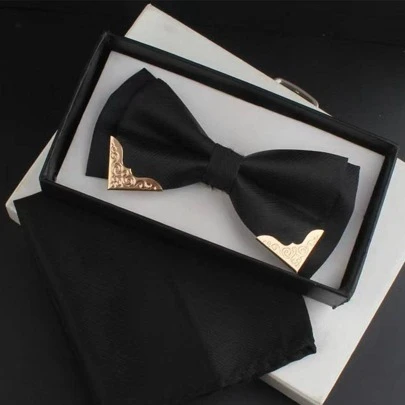 1pc Men Metal Decor Bow Tie Versatile For All Occasions Ideal Choice For Gifts