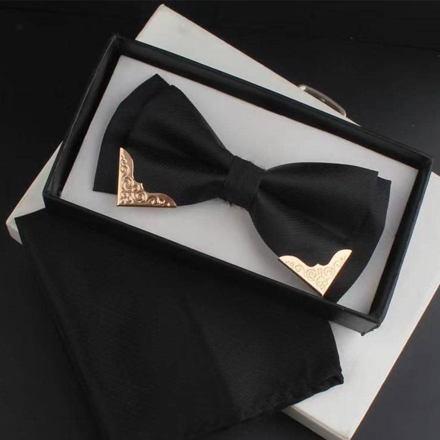 1pc Men Metal Decor Bow Tie Versatile For All Occasions Ideal Choice For Gifts - Black - View 1