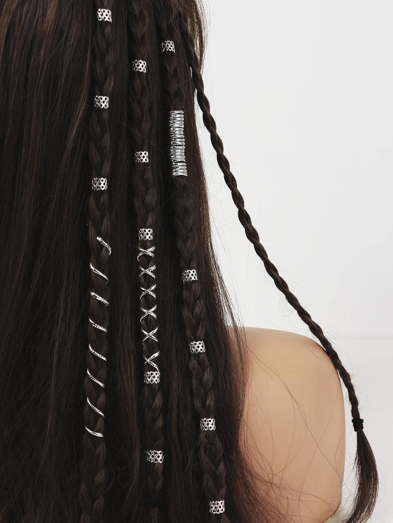 Bộ phụ kiện tóc rỗng 21 chiếc - Bạc - Xem 1