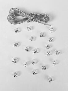 Bộ phụ kiện tóc rỗng 21 chiếc - Bạc - Xem 2