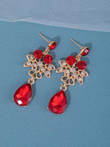 3入組鑲嵌鑽石飾品套裝及皇冠設計的頭帶皇室王冠 - 紅色 - 查看 4