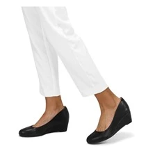 Women Wedge Pumps Closed Toe Low Heel Dress Shoes - 黑色 - 查看 6