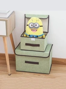 1入組撞色滾邊衣服收納盒 - 粉色 - 查看 3