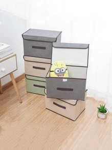 1入組撞色滾邊衣服收納盒 - 粉色 - 查看 6