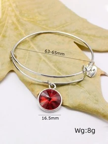 水鑽墜飾手鐲 - 誕生石 - 查看 3