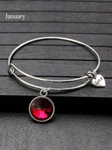 水鑽墜飾手鐲 - 誕生石 - 查看 4