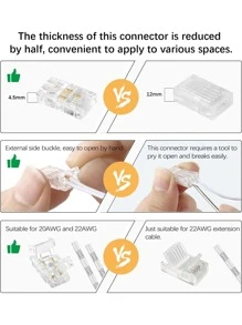 12 chiếc 2 chân không hàn nối với dây đầu nối nhanh 8mm đầu nối dải đèn LED nhanh không khe hở cho dải đèn LED đơn sắc chống nước hoặc không chống nước - trắng - Xem 3