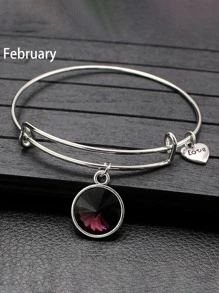 水鑽墜飾手鐲 - 誕生石 - 查看 5