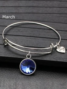 水鑽墜飾手鐲 - 誕生石 - 查看 6