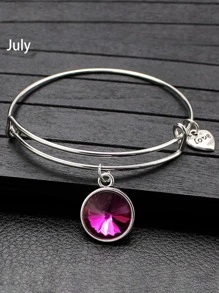 水鑽墜飾手鐲 - 誕生石 - 查看 10