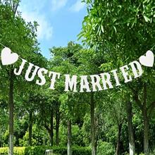 1pc Paper Hanging Flag, Modern Letter Decor Pull Flag For Wedding Party - White - View 6