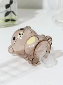 1pc Heart Pattern Bear Design Money Box, Cartoon Cute Coin Box For Home Decor Best Gifts Birthday Graduation - Chocolate Brown - View 4