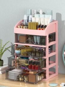 1 件多层化妆品收纳盒，适用于假日海滩、浴室收纳、卧室收纳，大容量 - 粉色 - 查看 7