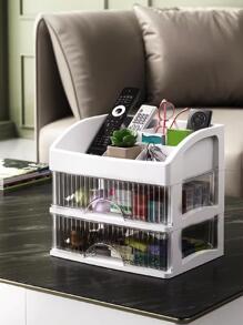 1pc White Cosmetic Storage Box,For Holiday Beach, Bathroom Collection, Bedroom Collection, Large Capacity