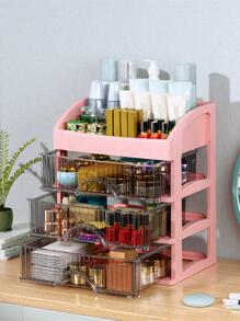 1 件多层化妆品收纳盒，适用于假日海滩、浴室收纳、卧室收纳，大容量 - 粉色 - 查看 8