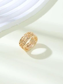 鏤空戒指 - 金色 - 查看 1