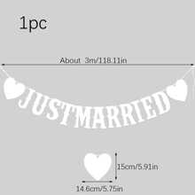 1pc Paper Hanging Flag, Modern Letter Decor Pull Flag For Wedding Party - White - View 2