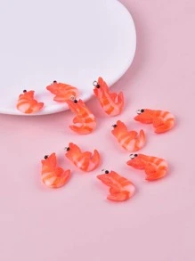 10pcs/set Fashion Shrimp Ocean Resin Charms DIY Earring Necklace Jewelry Design - Multicolor - View 2