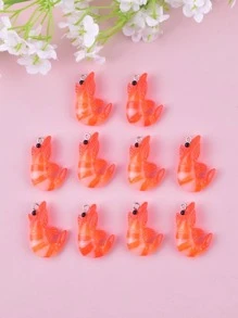 10pcs/set Fashion Shrimp Ocean Resin Charms DIY Earring Necklace Jewelry Design - Multicolor - View 1