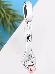 HuooNew 1pc S925 Sterling Silver Wrench Pendant, Unique Fashion Jewelry Gift For Men & Women, Father's Day