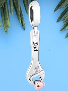 HuooNew 1pc S925 Sterling Silver Wrench Pendant, Unique Fashion Jewelry Gift For Men & Women, Father's Day