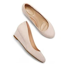Women Wedge Pumps Closed Toe Low Heel Dress Shoes - 粉色 - 查看 2