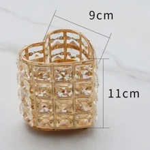Women Makeup Brush Tools Holder Bucket, Cosmetic Storage Crystal Box Collector Pencil Vase Brush Bucket - Gold - View 3