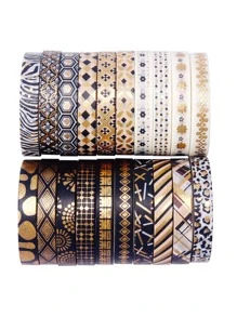 20 cuộn Băng keo Washi họa tiết hình học, Băng keo đa năng cho đồ thủ công DIY, Tài khoản cầm tay, Trang trí - Nhiều màu - Xem 3
