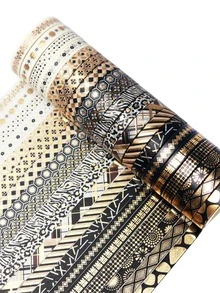 20 cuộn Băng keo Washi họa tiết hình học, Băng keo đa năng cho đồ thủ công DIY, Tài khoản cầm tay, Trang trí - Nhiều màu - Xem 2