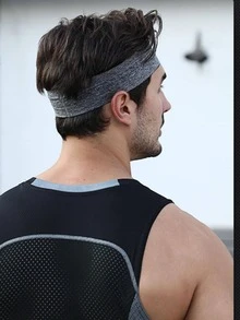 Men Minimalist Sports Hair Band - Grey - View 2