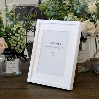 1 件简约木质相框桌面/壁挂式 7 英寸/10 英寸，随机附赠装饰内板，批发