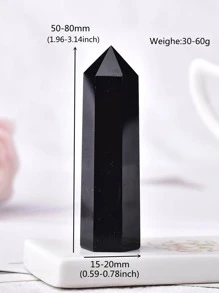 1入天然岩石黑曜石六角柱水晶柱礦物質裝飾物療法棒家居裝飾 - 黑曜石水晶點 - 查看 5