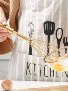 1入組不銹鋼打蛋器，金色家用便攜式打蛋器