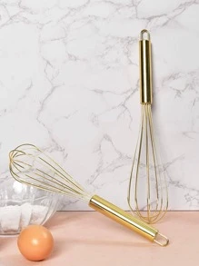 1入組不銹鋼打蛋器，金色家用便攜式打蛋器