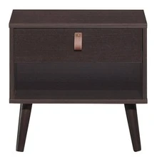 Costway Nightstand Sofa Side End Table Bedside Table Drawer Storage - Chocolate Brown - View 11