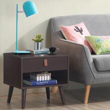 Costway Nightstand Sofa Side End Table Bedside Table Drawer Storage - Chocolate Brown - View 3