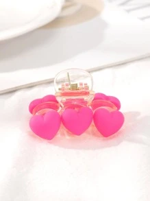 1个女士爱心装饰时尚发爪，可爱粉色配饰，情人节爪夹，发夹，发卡，发夹，发圈，发夹，发卡，秋冬季女士发饰，适合度假、夏季海滩、假日、旅行等场合。 - 玫紅色 - 查看 2