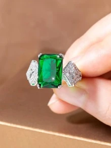 Nhẫn Trang Trí Đá Cubic Zirconia - màu xanh lá - Xem 4