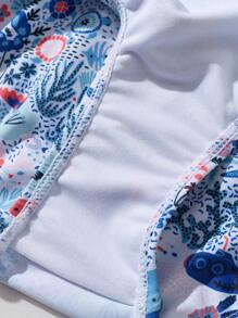 嬰兒印花荷葉邊連體泳衣 - 彩色 - 查看 6