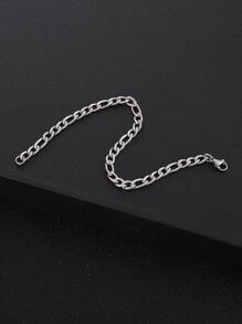 1入組休閒極簡不銹鋼手環適合男士日常裝飾銀時尚受歡迎首飾類禮品派對 - 銀色 - 查看 4