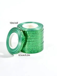 5卷鐳射小氣球包裝絲帶 - 綠色 - 查看 6