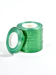 5卷鐳射小氣球包裝絲帶 - 綠色 - 查看 1