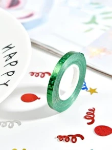 5卷鐳射小氣球包裝絲帶 - 綠色 - 查看 4