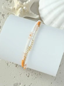 1 Vòng Tay Boho Đính Hạt Cho Nữ Hàng Ngày Dự Tiệc Ngày Lễ - Màu vàng - Xem 2