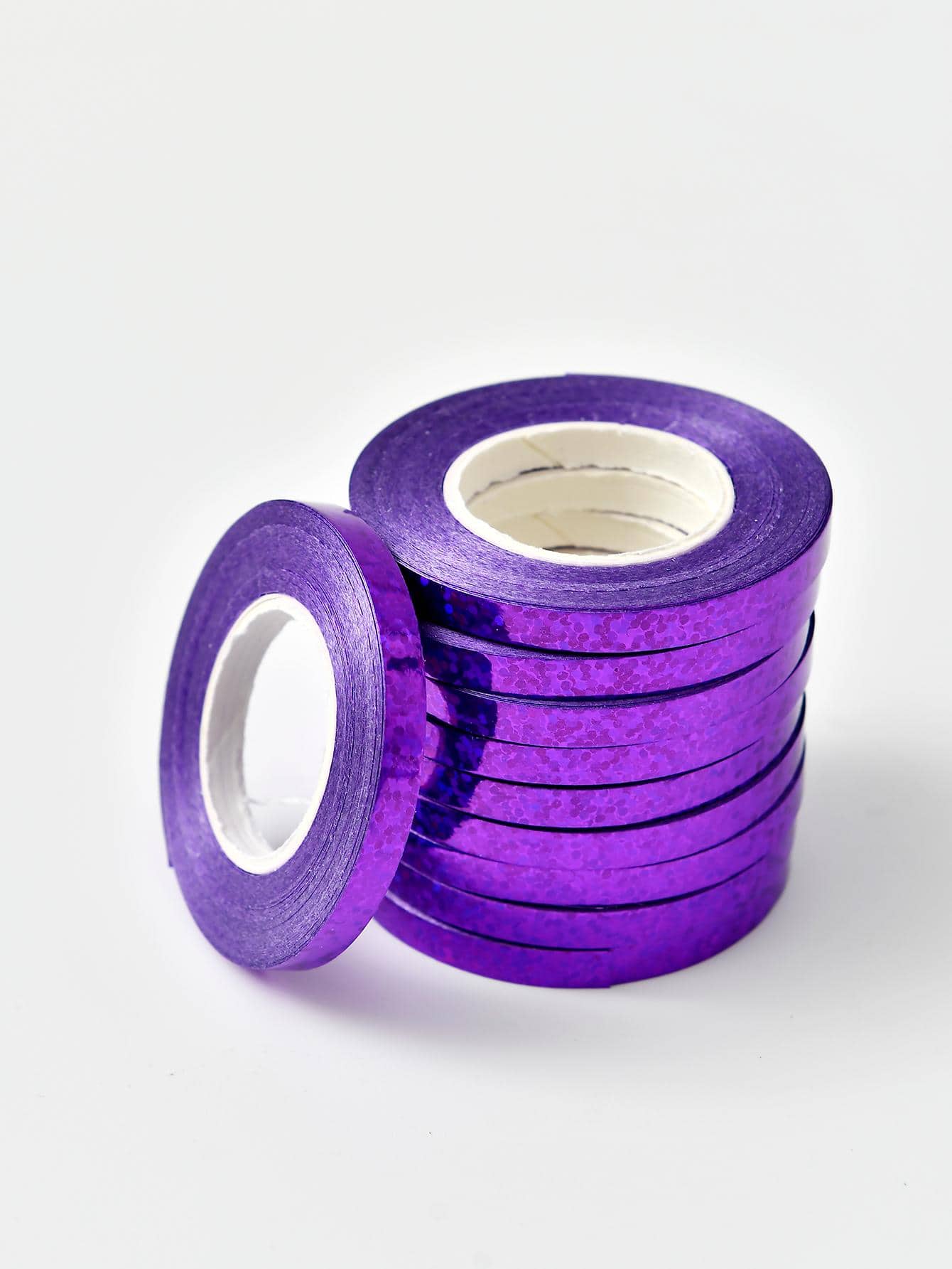 5 rollos Cinta de envolver láser globo - Morado - Ver 1