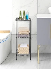 3-Tier Bathroom Shelf, Wire Shelving Unit, Metal Storage Rack for Small Space, Adjustable Storage Units,Steel Organizer Wire Rack, Black - Black - View 6